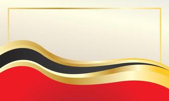 Luxury red gold wave certificate background vector