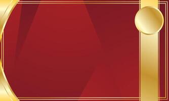 Abstract gold red background design for award certificate vector