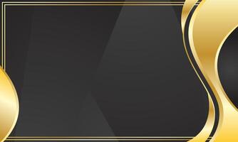Certificate background with abstract black gold waves vector