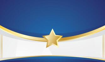 Blue and gold certificate background design with luxury gold stars vector
