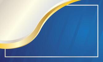 Blue gold abstract wave for business or certificate background vector