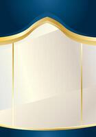 Islamic white blank with header decoration pattern blue background vector