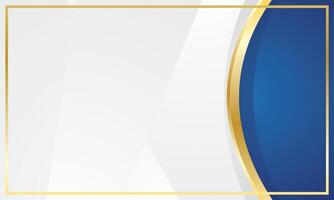 Blue gold gradient abstract curve corner border for certificate vector