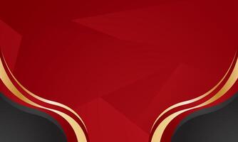 Red gold background with abstract wave corner frame, perfect for luxury certificate vector