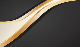 Luxury black gold wave certificate design background vector