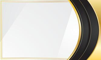 Black gold abstract curve corner border for business or certificate vector