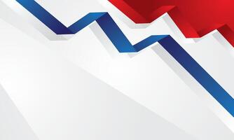 Abstract blue red zig zag background in the corner vector