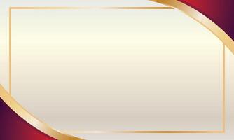Elegant luxury red gold curve design certificate background vector