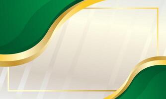 Green gold abstract wave for business or certificate background vector