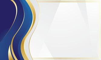 Blue and gold certificate background design vector