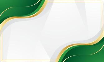 Certificate background with abstract green gold in the corner vector