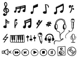Music notes symbols and element music hand drawn collection. vector