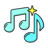 Music notes song colorful key melody sound icon symbol musical on white background. vector