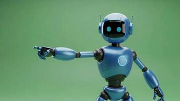 Pointing Robot Artificial Intelligence in Studio on Green Screen video