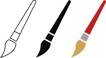 Paintbrush icon set. Assorted paintbrush. Painting tools elements. home improvement symbol vector