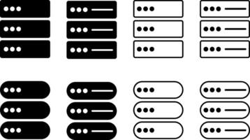 database icon set. Data storage icons. network server symbol. future technology collection vector