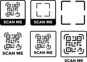 Scan me template. Smartphone usage. barcode sign. payment and identification. Simple digital scanning vector
