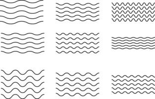 Wave line icon set. seamless borders zigzag. Graphic design element. Horizontal handwritten. vector