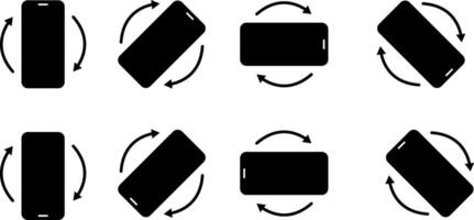Rotate smartphone icon set. Rotate smartphone icon. Turn your device sign. Device rotation symbol vector