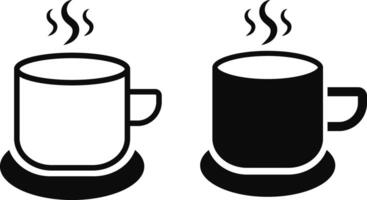 mug icon set. Various sign. typically features stylized. Drink eat symbol vector