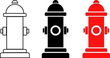 fire hydrant icon set. Firefighting icons. rescue and protection symbols. Emergency water access sign vector