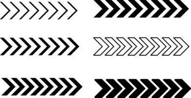 dynamic moving Arrow icon set. chevron arrow symbol. Road arrow zigzag chevron speeds vector