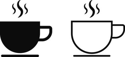 Cup of coffee icon set. cup icons. Various signs. typically features stylized. Drink eat symbol vector