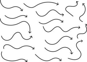 Hand drawn arrow icon set. presentation and education. traffic arrows sign. Scribble swirl Arrow signs vector