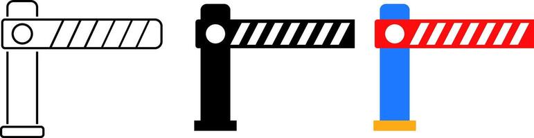 entry barrier icon set. car parking barrier gate. Toll road icons. limiting access to restricted area vector