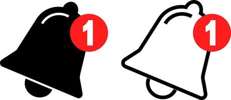 Notification bell icon set. Alarm symbol. Incoming inbox message. Ringing bells. New message icons vector
