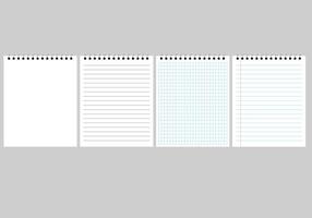 Paper page of notebook set. architectural graph paper. Notepad sheet backdrop with dotted surface. Education or school empty memo vector
