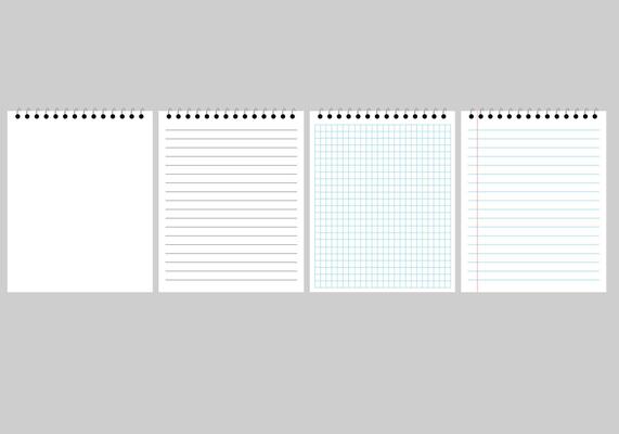 Paper page of notebook set. architectural graph paper. Notepad sheet backdrop with dotted surface. Education or school empty memo