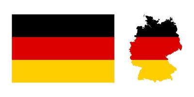 Germany flag map icon set vector