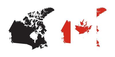 Canada map flag icons vector