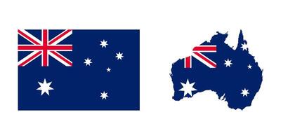 Australia flag map icons set vector