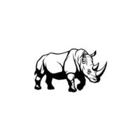 Logo design of a rhino is standing in a white background vector