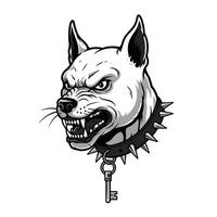 Logo design of a dog with a key in its collar vector