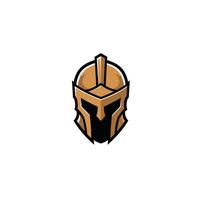 Brown spartan helmet logo design vector