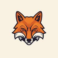 Fox head logo design on a light background vector