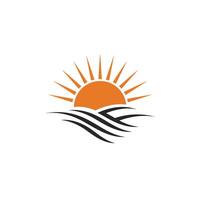 Sun and waves logo design vector