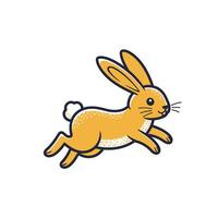 Cartoon rabbit running logo design on a white background vector