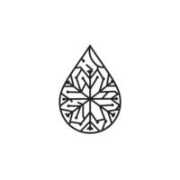 Logo design of a droplet with a black and white pattern vector