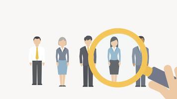 Animated scene highlighting man in center of frame footage video