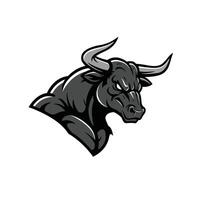 Bull head with horns logo design on a white background vector