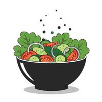 Logo design of a bowl of vegetable salad vector