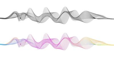 Abstract colorful blend wave lines. Glowing modern wave with dynamic flowing lines. Futuristic technology and sound wave lines. Digital frequency track equalizer vector