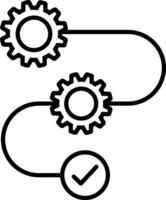 Workflow icon. Operation and business icons. Gear, cogwheel symbol. Industry automation technology process system vector