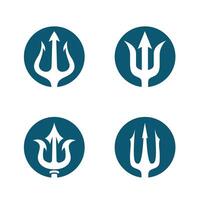 Four types of trident with simple style vector