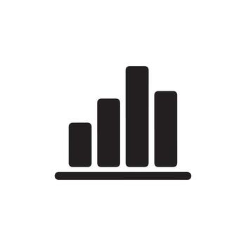 Black bar chart icon with horizontal line isolated on white background vector