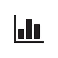 Black bar chart with three bars on white background, upward trend analysis vector